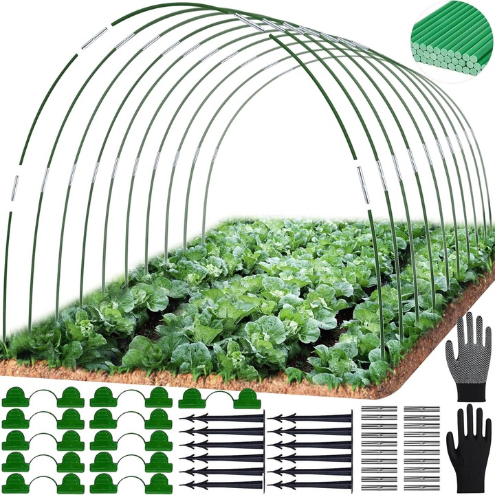 Mini-solariu tip tunel, 18 arcade + clipsuri de prindere si ancore de fixare (nu include folia)