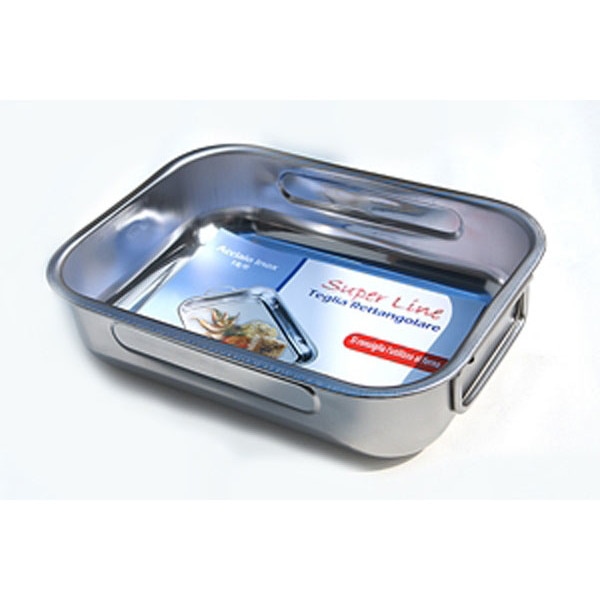 Tava inox adanca 25x18x7cm cu manere