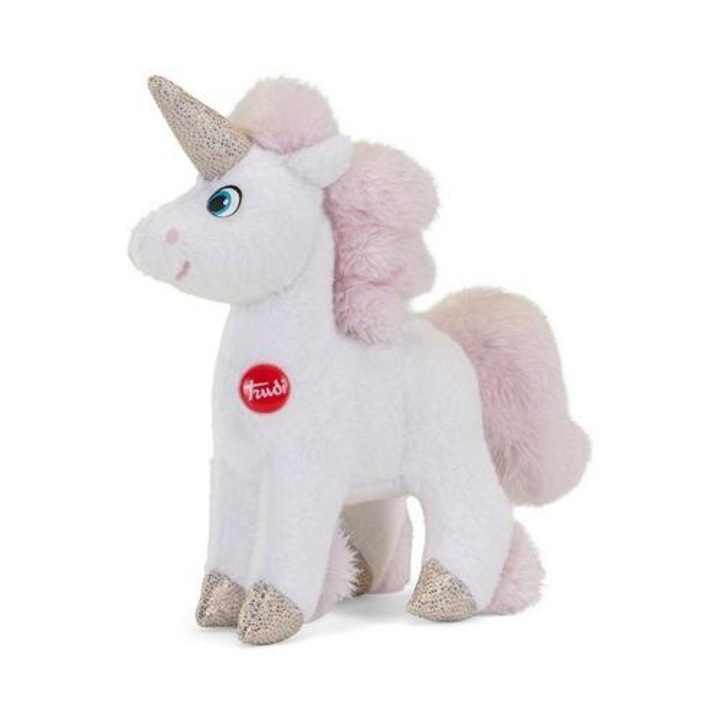 Unicorn alb, Trudi, set de jucarii de plus, detalii atragatoare, culoare violet, 30x20cm