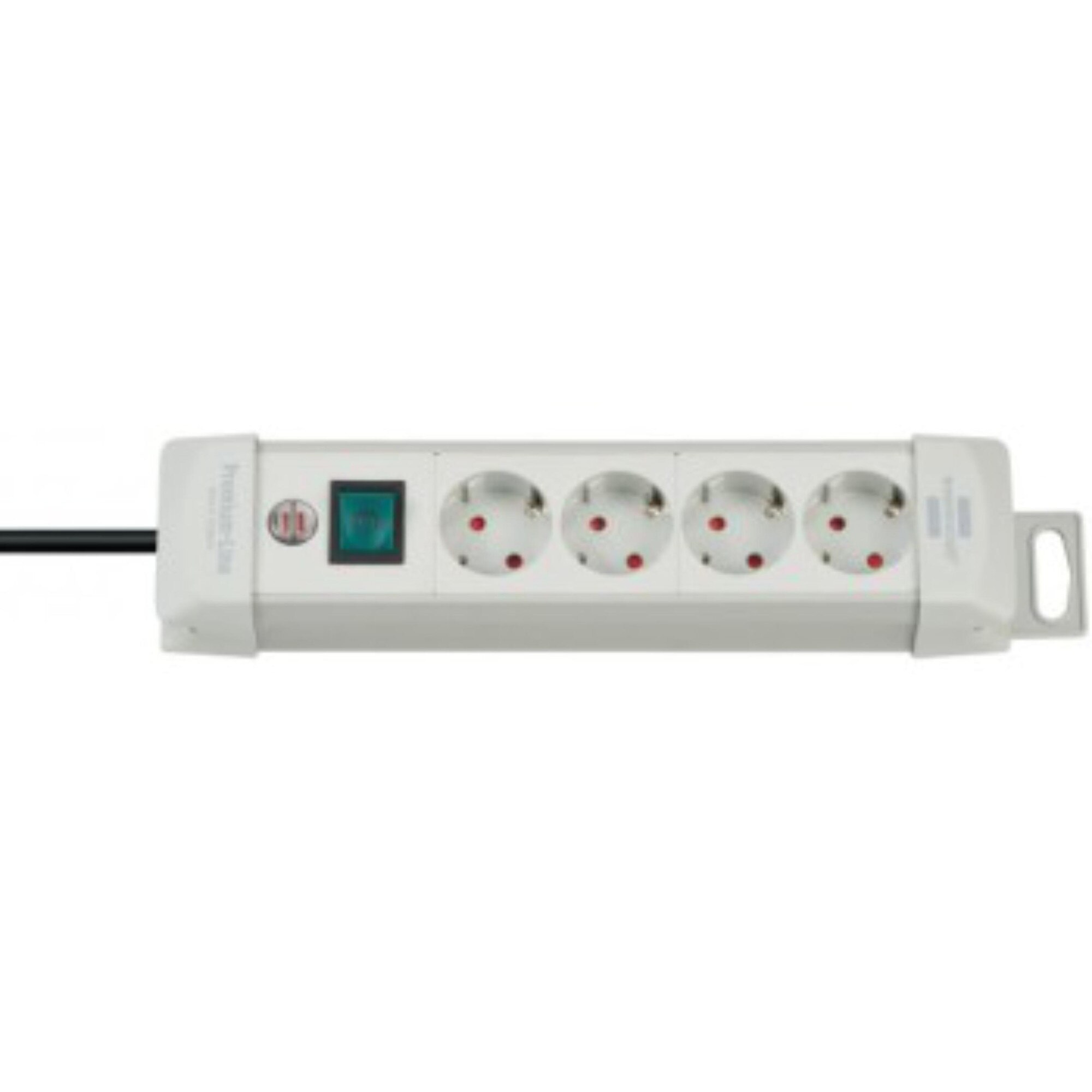 Prelungitor Brennenstuhl Premium-Line, 4 prize, 45°, switch, 1.8m, gri deschis