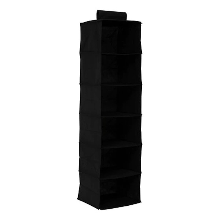 5Five függőleges rendező, 30x30x120 cm, 6 rekeszes, polipropilén és karton, fekete