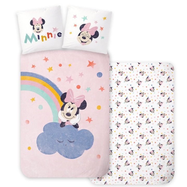 Детски спален комплект Disney Minnie Dreamland, предучилищен спален комплект 100×135 см, 40×60 см