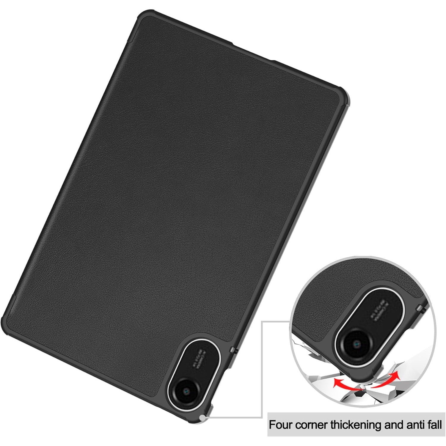 Husa Sigloo Slim pentru tabletă Xiaomi Redmi Pad 2, Tri-Fold Magnetic, Piele Ecologică, Negru, 11 inch