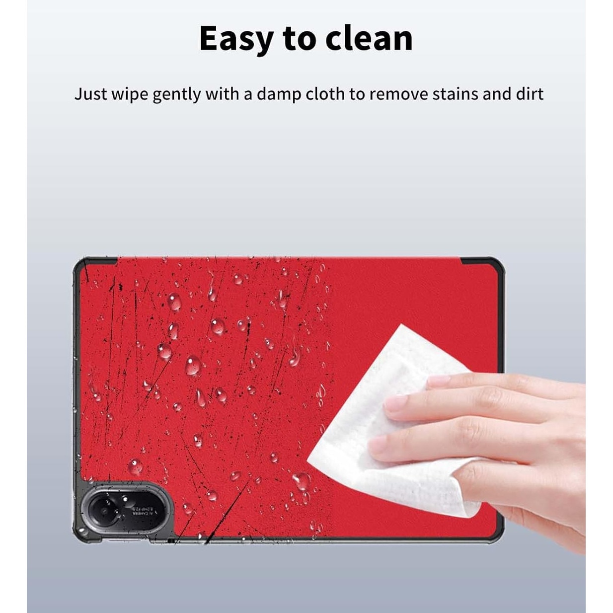 Husa Sigloo Slim Tri-Fold Magnetic pentru tableta Xiaomi Redmi Pad 2, Piele Ecologica, Antisoc, Rosu, 11 inch