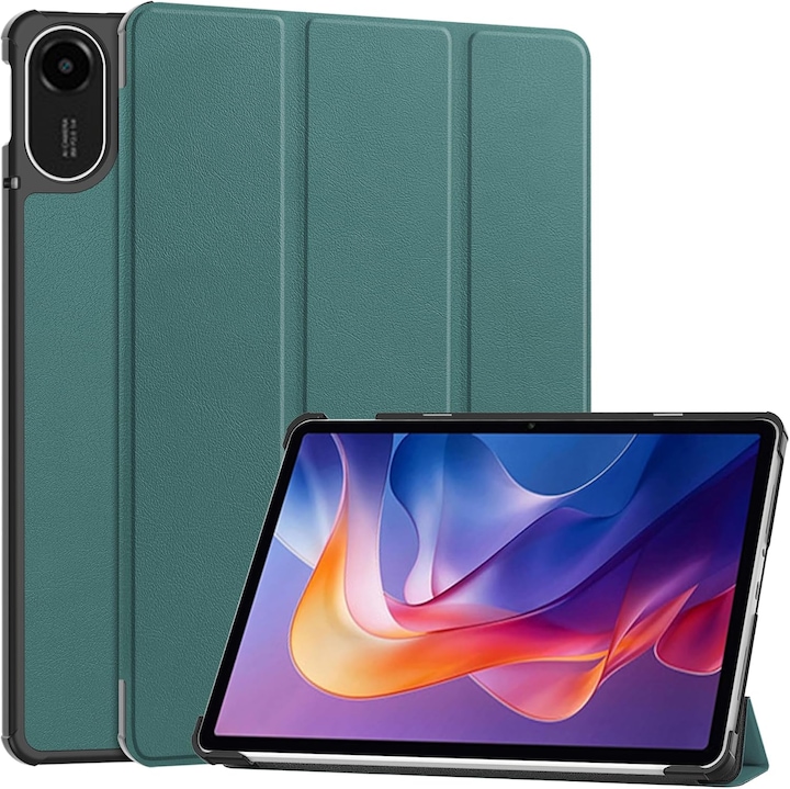Husa Sigloo pentru tableta Xiaomi Redmi Pad 2 – Slim, Tri-Fold Magnetic, Piele Ecologica, Antisoc, Stand Reglabil, – Verde
