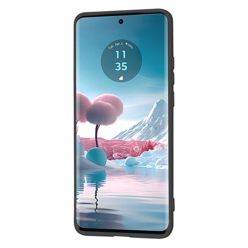 Husa telefon compatibila cu Motorola Edge 40 Neo, Anti-Soc, Protectie camera, Microfibra interior ( catifea ), Margini Ridicate pentru Protectia Ecranului, Negru