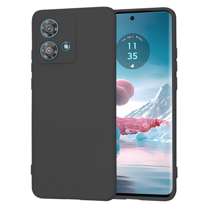 Husa telefon compatibila cu Motorola Edge 40 Neo, Anti-Soc, Protectie camera, Microfibra interior ( catifea ), Margini Ridicate pentru Protectia Ecranului, Negru