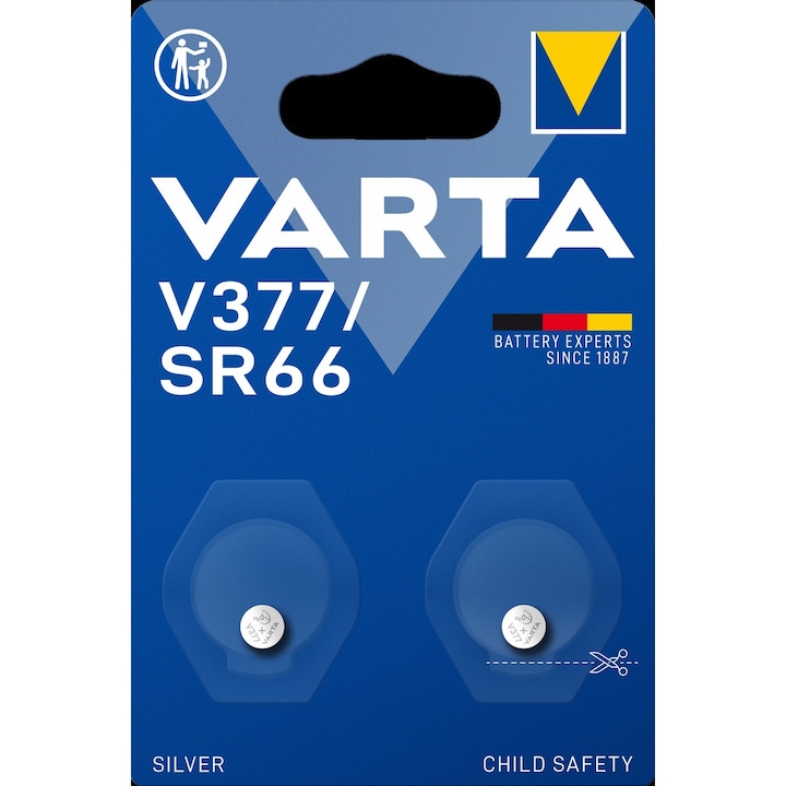 Baterii Varta Silver Coin V377/SR66 Blister, 2 buc