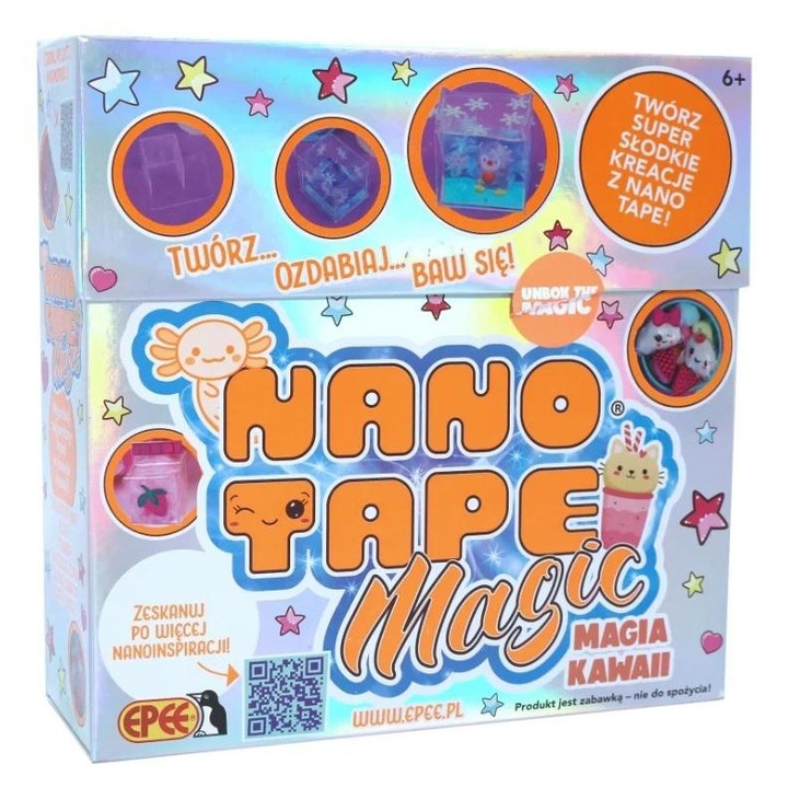 Set creativ pentru copii, Epee, Nano Tape Magic, 2 role, 2 markere, multicolor