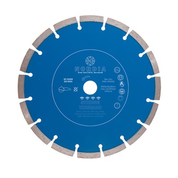 Disc diamantat NORDIA Strong Tornado, 115 x 22.23 x 2.4 x 10 mm, 9 segmenti, pentru polizor unghiular Disc diamantat NORDIA Strong Tornado, 115 x 22.23 x 2.4 x 10 mm, 9 segmenti, pentru polizor unghiular