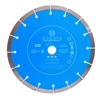 Disc diamantat NORDIA Optimum Tornado, 125 x 22.23 x 1.6 x 10 mm, 9 segmenti, pentru polizor unghiular Disc diamantat NORDIA Optimum Tornado, 125 x 22.23 x 1.6 x 10 mm, 9 segmenti, pentru polizor unghiular