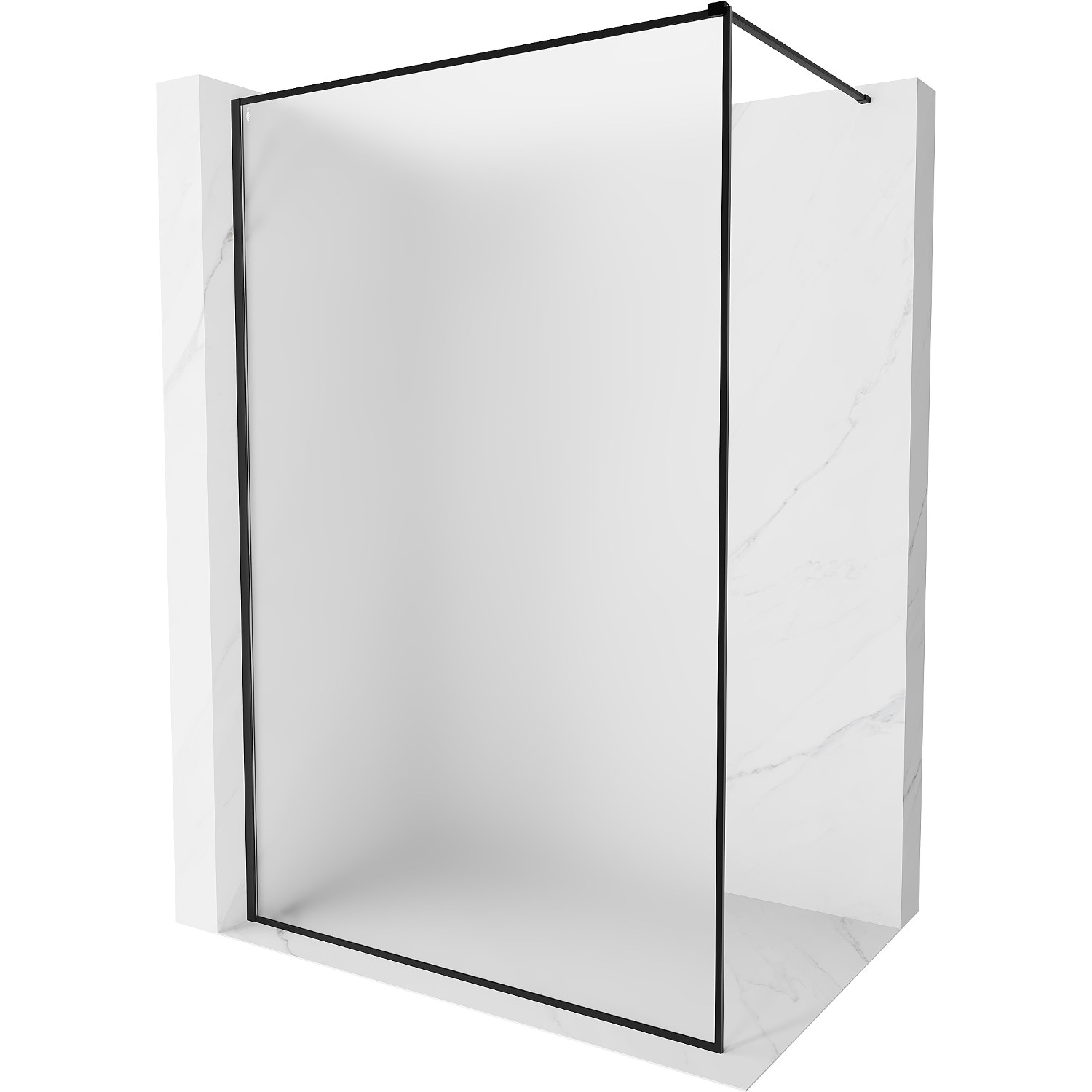 Perete de dus Kioto-XF, 110x202cm, sticla securizata 10mm, negru