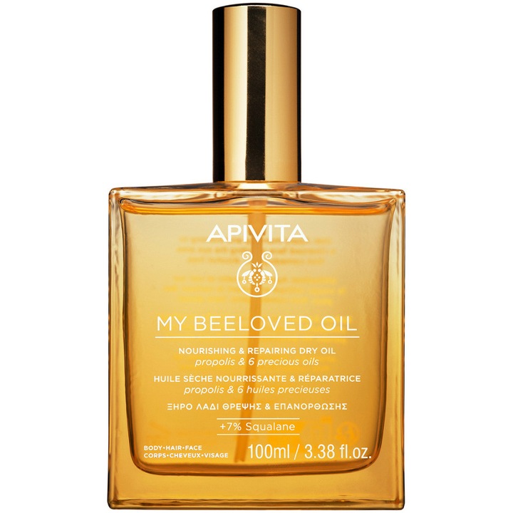 Сухо масло Apivita multifunctional My Beeloved Oil, За тяло, коса и лице, 100 мл