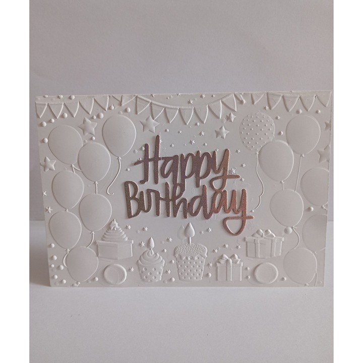 Felicitare embosata 3D Onomastica, Happy Birthday