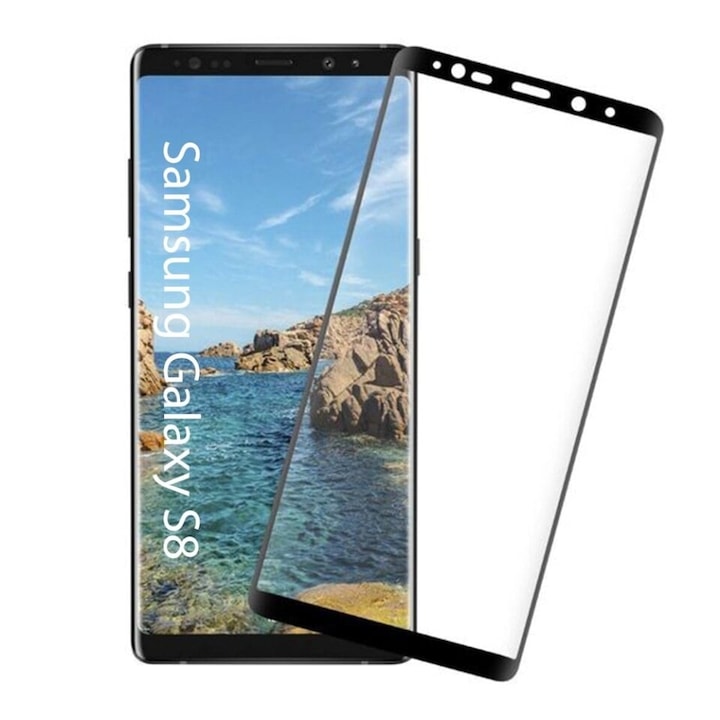 Folie pentru Samsung Galaxy S8, SKYDDAR INNOVATION, Sticla Securizata, Ultra HD, Protectie 111D, Montare Simpla, set cu sticker, Transparent