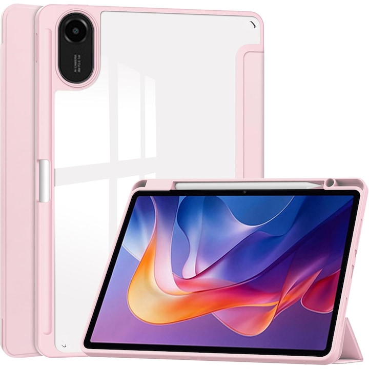 Husa Sigloo pentru tabletă Xiaomi Redmi Pad 2, slim, kickstand, roz, 11"