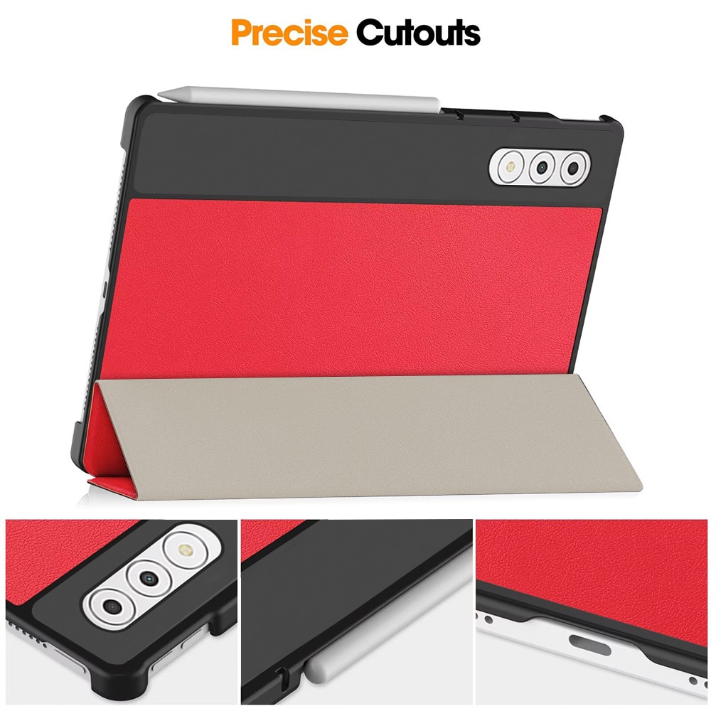 Husa tableta, DDOLI, pentru Lenovo Yoga Tab Plus 12.7 inch, inchidere magnetica, rosu