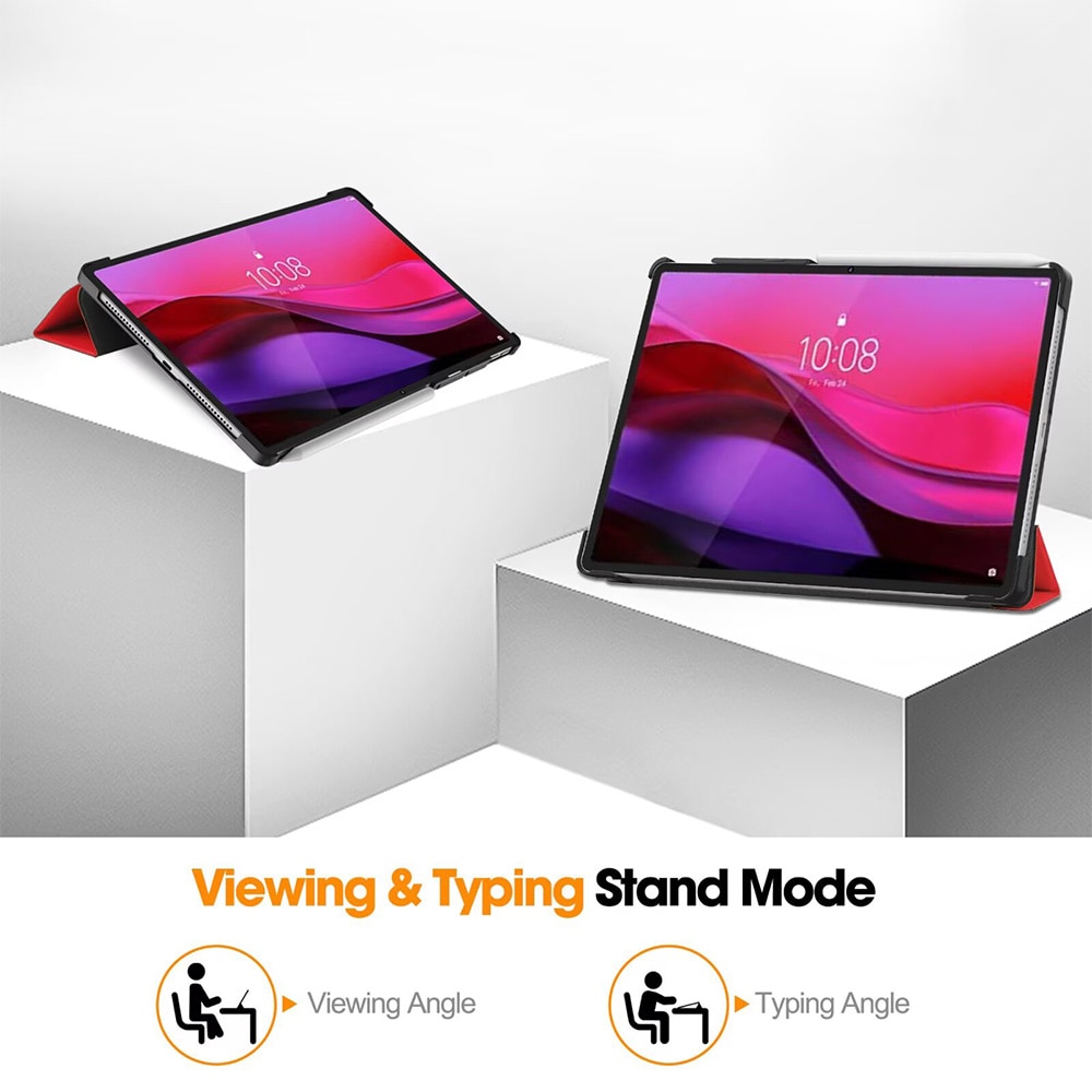 Husa tableta, DDOLI, pentru Lenovo Yoga Tab Plus 12.7 inch, inchidere magnetica, rosu