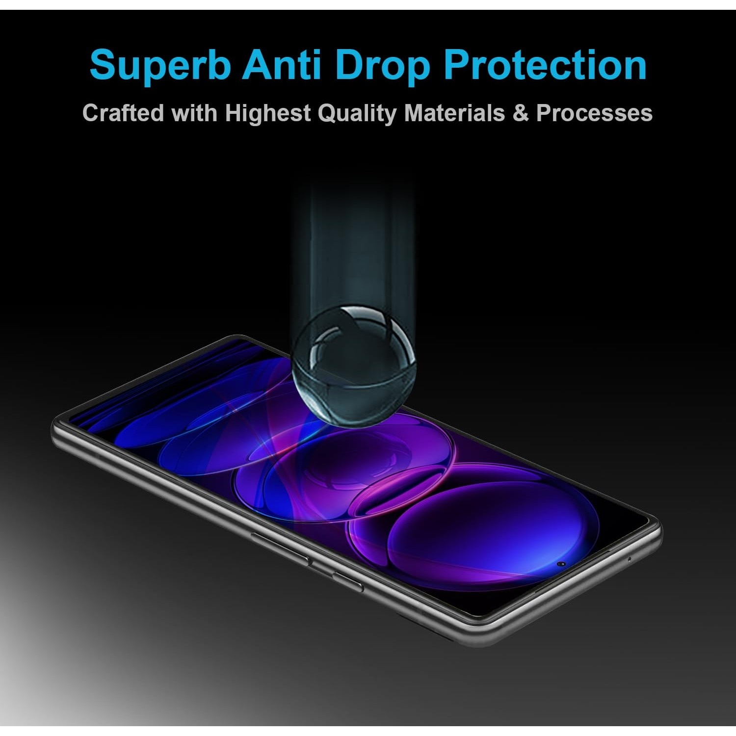 Folie Sticla Securizata, Flippy, Pentru Xiaomi Redmi 12 5G, Full Glue, Margini Negre, Transparent