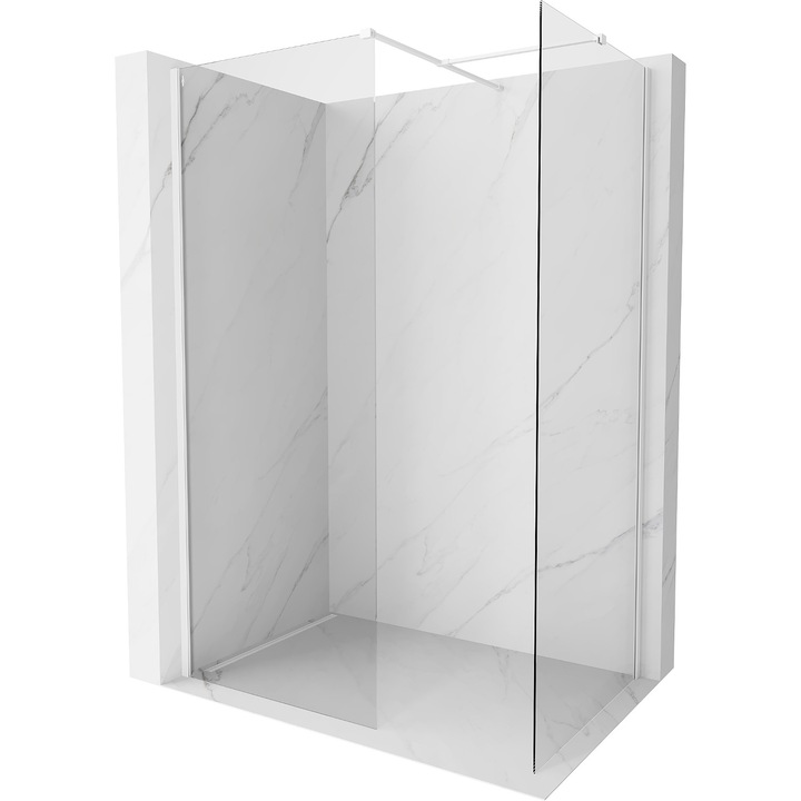 Mexen Kioto-X perete de dus Walk-in 90 x 80 cm, transparent 10 mm, alb - 800-090-202-20-00-080-X