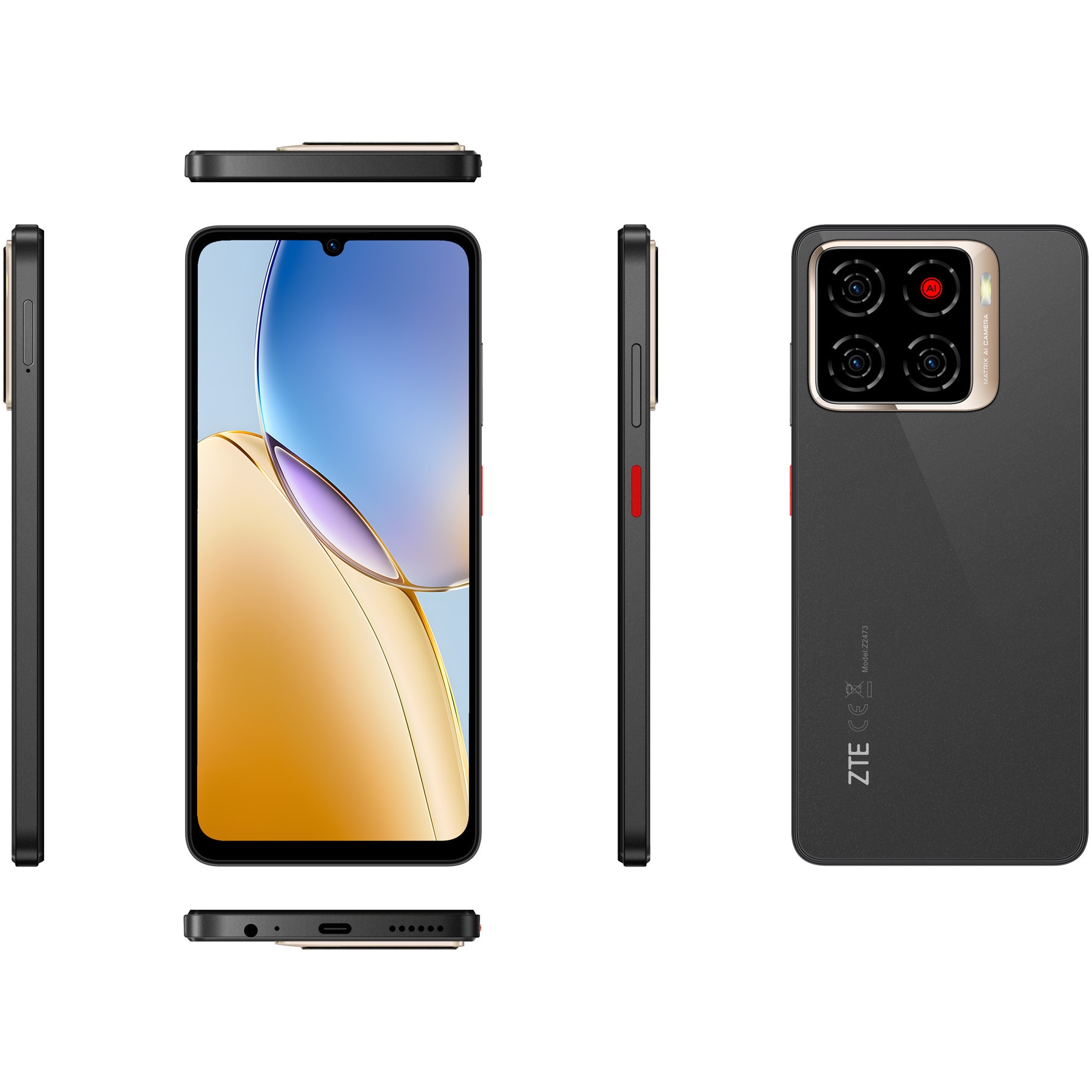 Telefon mobil ZTE Blade A56, Dual SIM, 4GB, 64GB, 4G, Celestial Black