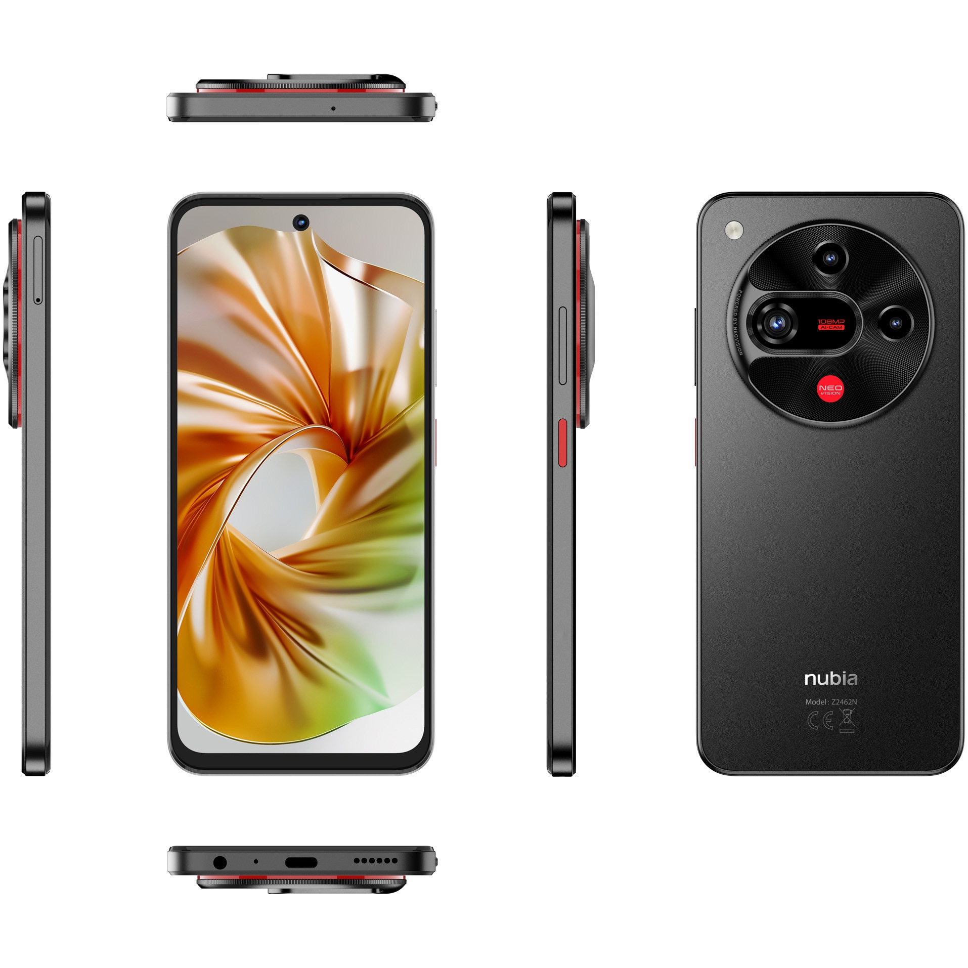 Telefon mobil ZTE nubia Focus 2, Dual SIM, 8GB, 256GB, 5G, Obsidian Black