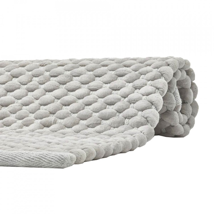 Covoras pentru baie gri argintiu din bumbac 60x100 cm Maks Aquanova