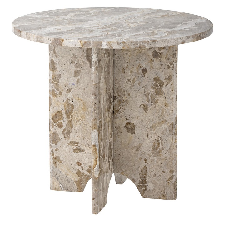 Masa laterala maro din marmura 46 cm Jasmia Bloomingville
