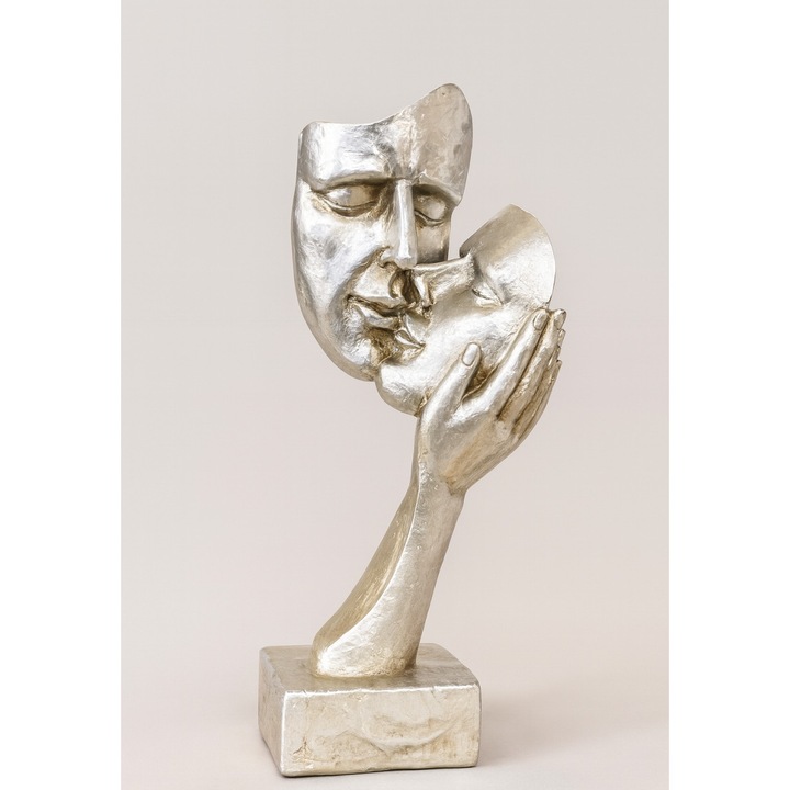 Statueta decorative Magic Time, chipuri abstracte, 29x10cm, rasina finisata