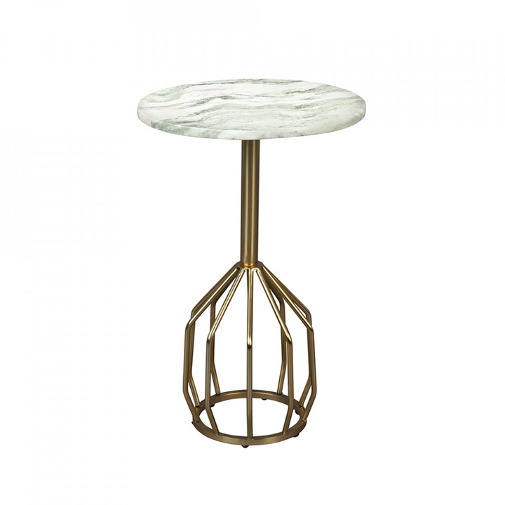 Masa laterala maro alama/alba din marmura 30 cm Salerno Dutchbone