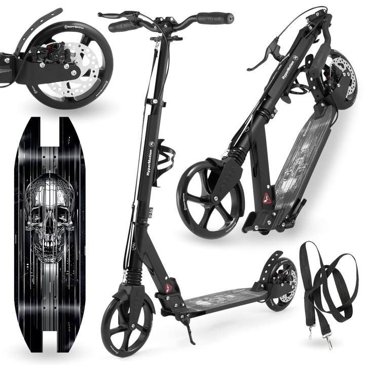 HyperMotion Skyline elektromos roller, lengéscsillapítóval, fekete, alumínium, 100 kg