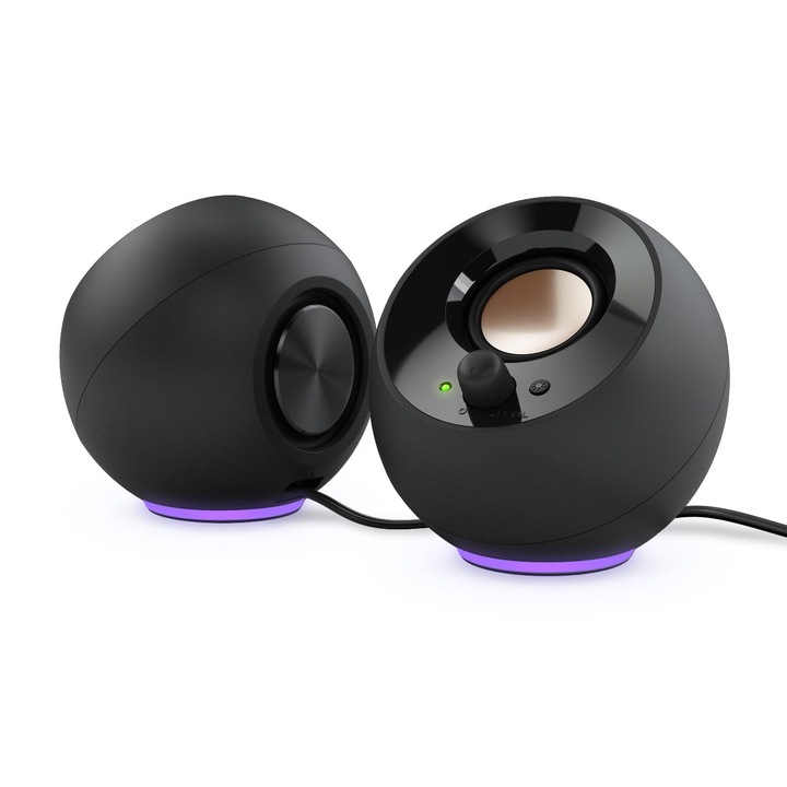 Колонка за компютър Creative Pebble SE 2.0, RGB осветление, USB-C захранване, черна
