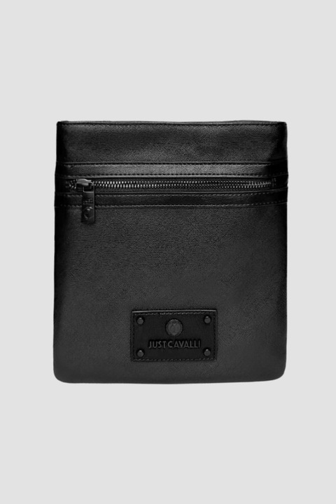 Férfi táska Just Cavalli JC Gothic Plate - 4. stílus, környezetbarát, 4 zsebbel, fekete, védőzsákkal