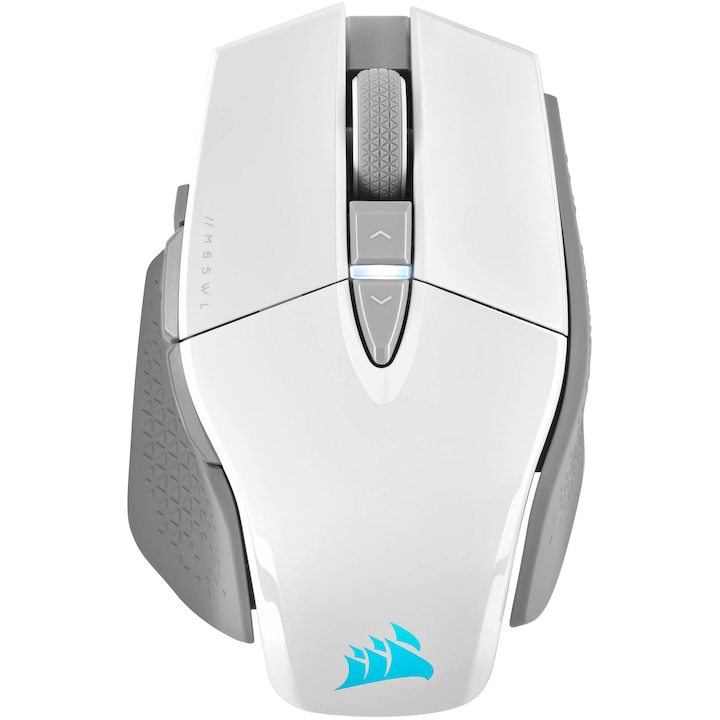 Геймърска мишка Corsair M65 RGB Ultra Wireless, 26000 DPI, бяла