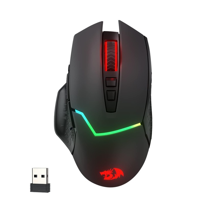 Геймърска мишка Redragon M690 Pro, безжична, 8000 DPI, червена