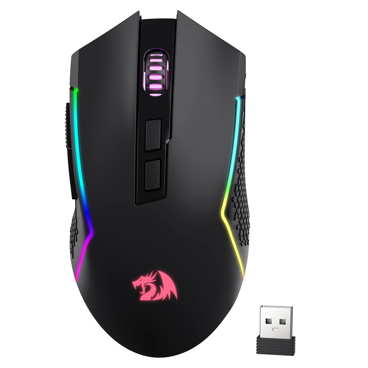 Геймърска мишка Redragon M693 безжична 8000 dpi, Bluetooth и безжична 2.4G свързаност, 7 макро бутона