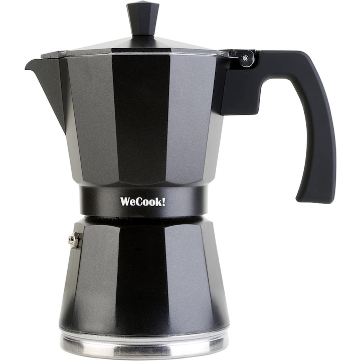Espressor Wecook! Luccia, Ibric Moka, Aluminiu, Negru, 1-3 Cani