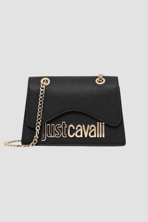 Geanta dama Just Cavalli, mini, neagra, dimensiuni 20x13x6cm, din piele ecologica