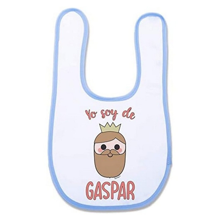 Baveta pentru bebelusi Gaspar cu inchidere cu velcro, alb, Supermolon