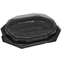 Set 10 platouri 35 cm, de bucatarie cu capac, pentru aperitive, negru