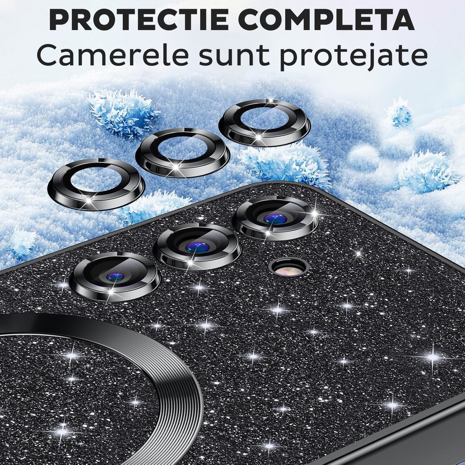 Husa pentru Samsung Galaxy A57 5G DaDen® MagSafe Luxury Glitter, Protectie camera, Incarcare wireless, Ultra Protectie, Mov deschis