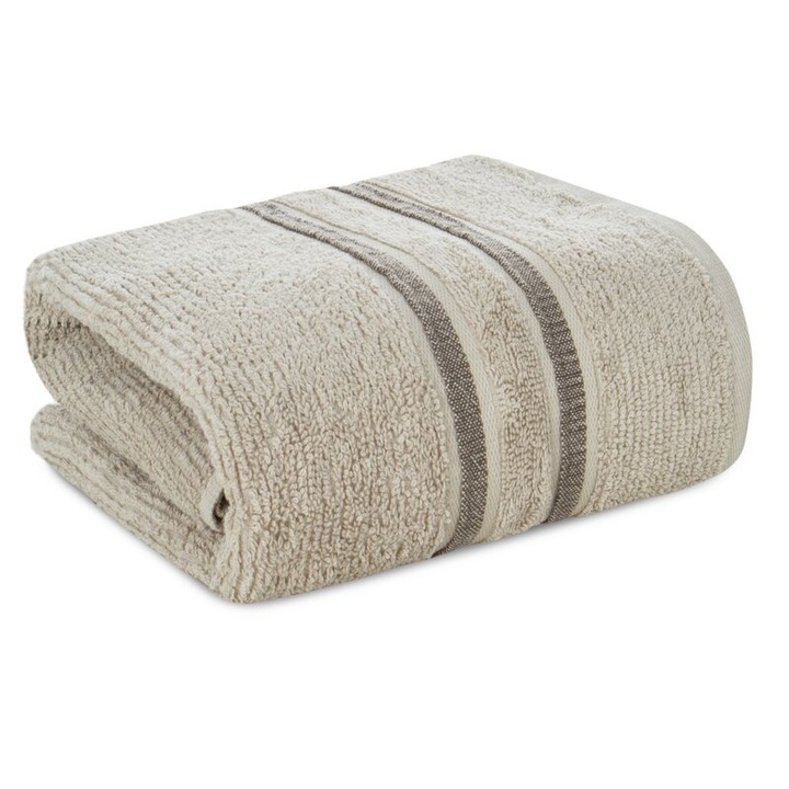 Кърпа за баня Eurofirany Dina 70x140см, бежова, кадифе, 500 гр/м2, обикновен бордюр