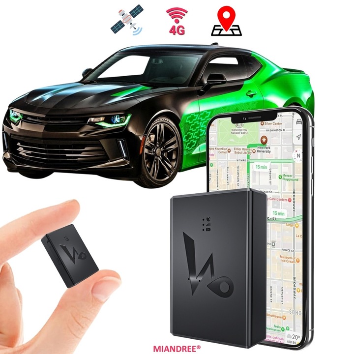Mini Tracker GPS 4G LTE, Q10A, MIANDREE®, Portabil, Control de la Distanta, Monitorizare in Timp Real, Istoric Date, Ideal pentru Urmarire Discreta, Fixare Magnetica, Baterie 6000mAh Reincarcabila (15 ore live, 45 zile standby), Negru