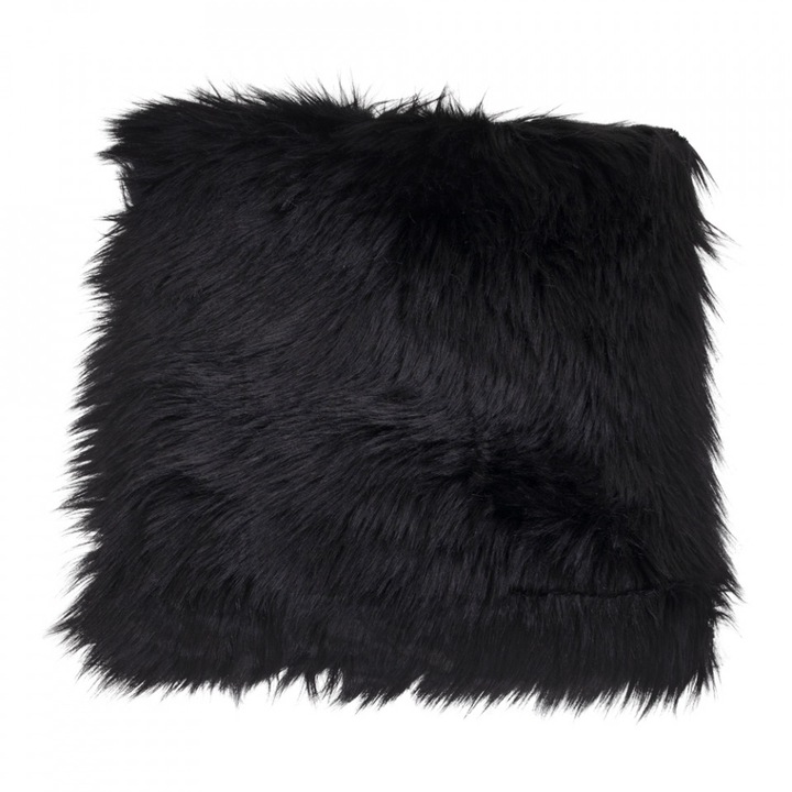 Perna sezut neagra din fibre sintetice 40x40 cm Mahia House Nordic