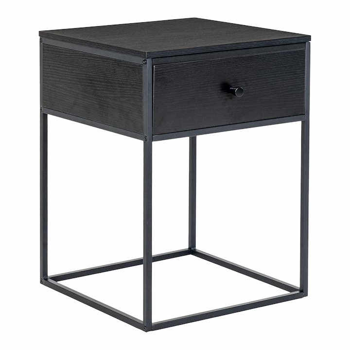 Noptiera neagra din metal Vitalis Aly House Nordic
