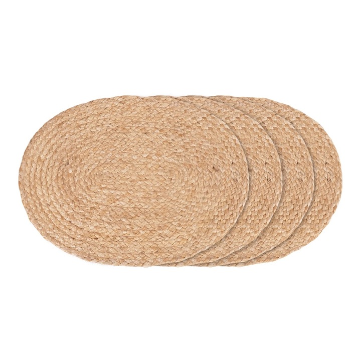 Set 4 protectii masa maro din fibre naturale 35x45 cm Bombay House Nordic