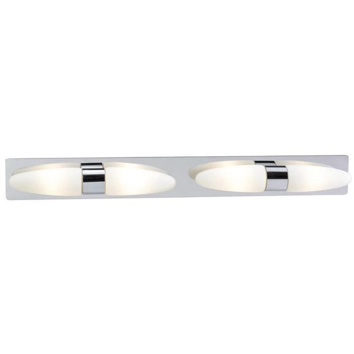 Aplica pentru baie argintie/alba din metal cu 4 LED-uri Buffy Markslojd