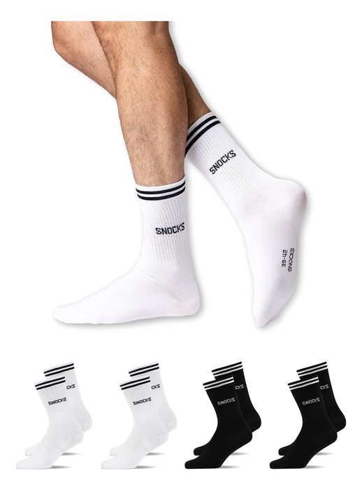 Чорапи Snocks, комплект 4 чифта, органичен памук, райета, размери 43-46, многоцветни