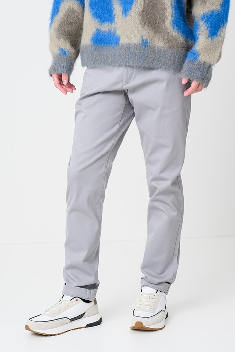 CALVIN KLEIN, Pantaloni chino slim fit, Gri deschis