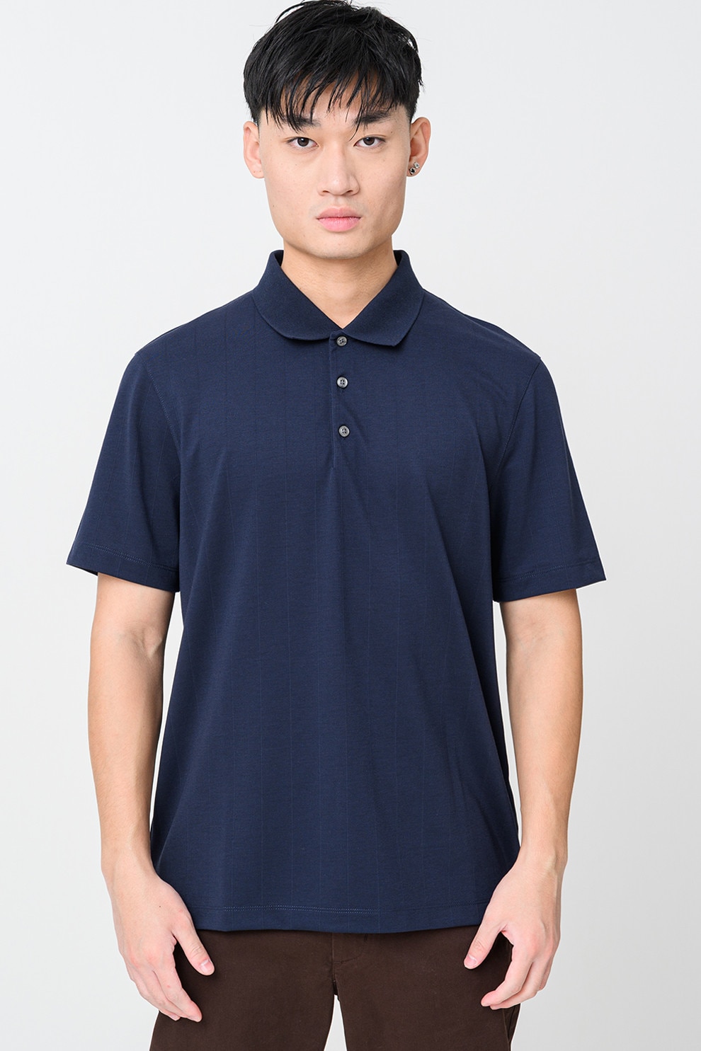 CALVIN KLEIN, Tricou polo cu model uni, Albastru ultramarin, L